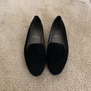 Suede black flats